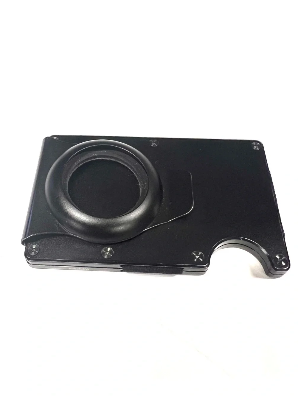 The Ridge RFID Blocking Aluminum Wallet Black w/ AirTag Attachment